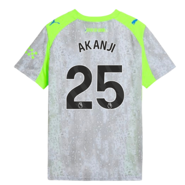 2025-2026 Man City Third Shirt (Kids) (Akanji 25)-Football Jersey Hub