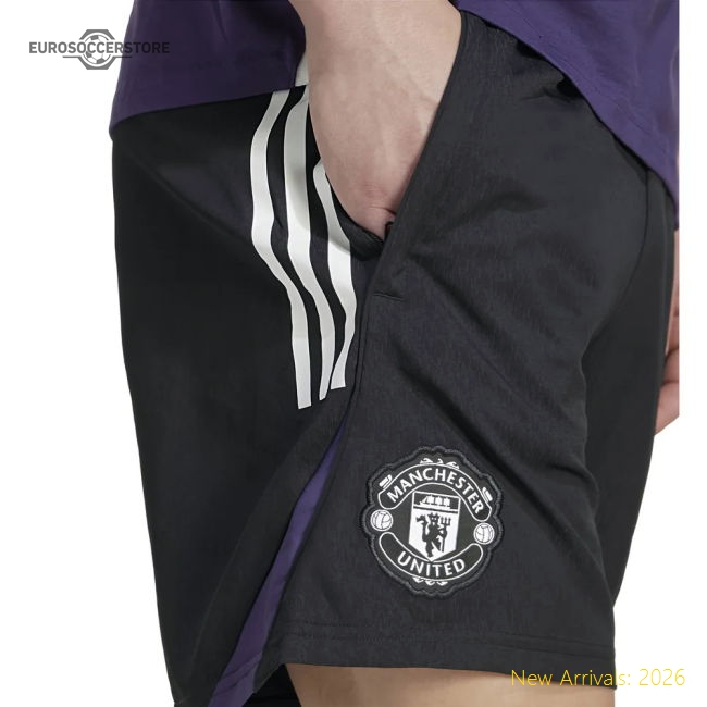 2025-2026 Man Utd Downtime Shorts (Black)-Football Jersey Hub