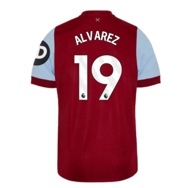 2023-2024 West Ham Home Shirt (Kids) (ALVAREZ 19)-Vantage Point Soccer