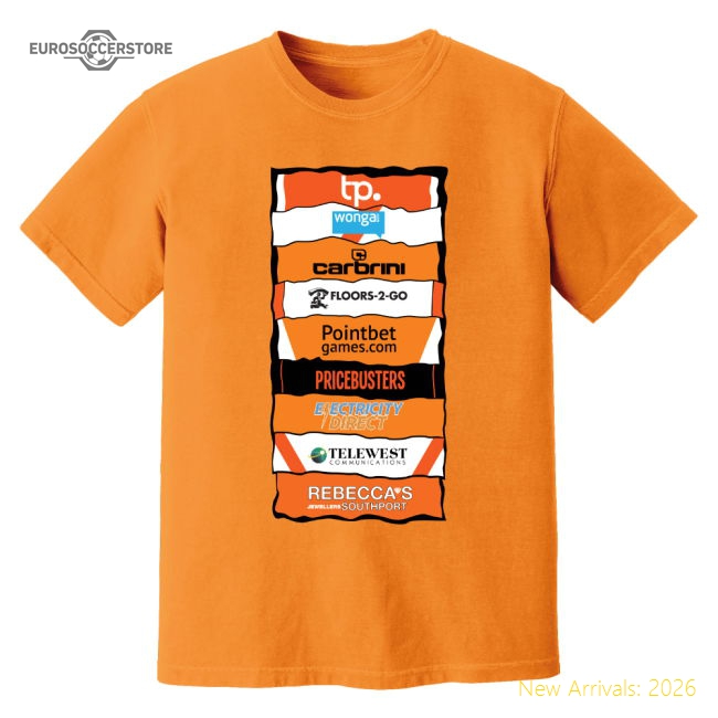 Blackpool Sponsor History T-Shirt (Orange)-Vantage Point Soccer