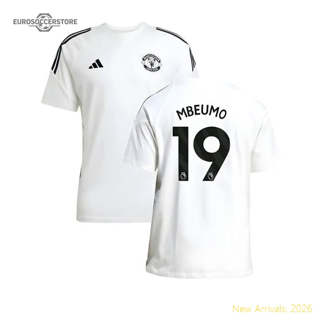 2025-2026 Man Utd Training Tee (White) (Mbeumo 19)-Football Jersey Hub