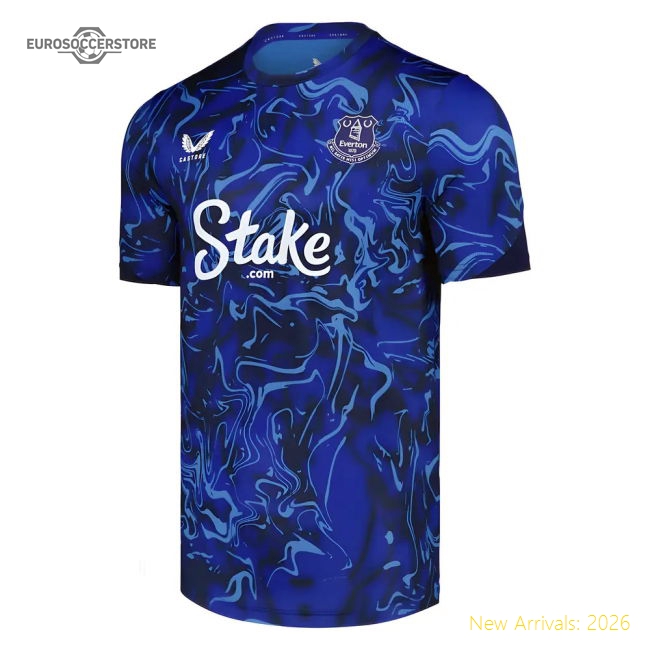 2025-2026 Everton Pre Match Short Sleeve Tee (Blue)-Football Jersey Hub