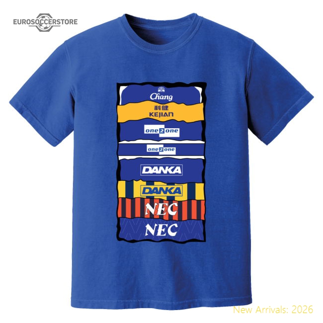 Everton Sponsor History T-Shirt (Blue)-Football Jersey Hub