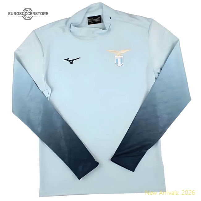 2024-2025 Lazio Mid Layer 1/2 Zip Training Top (Ice Blue)-Vantage Point Soccer