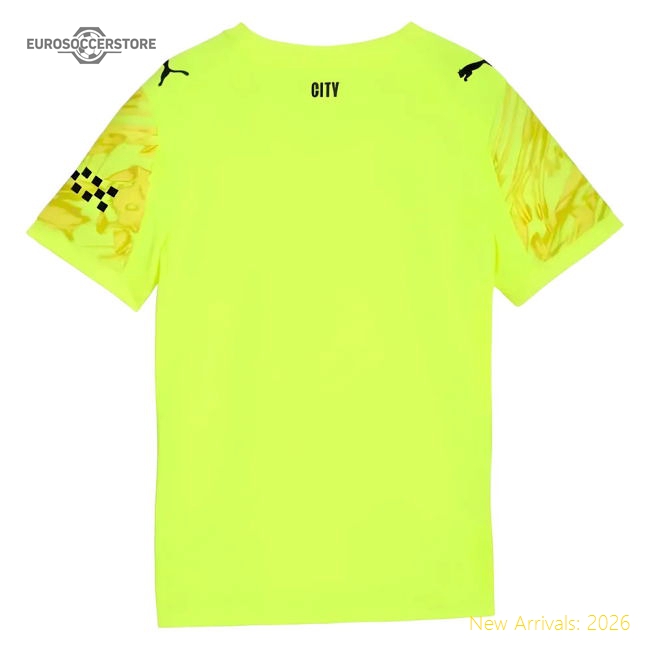 2025-2026 Man City Goalkeeper Third Shirt (Yellow) - Kids (Ortega Moreno 18)-Football Jersey Hub