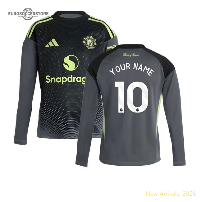2025-2026 Man Utd Home Goalkeeper Shirt (Grey) - Kids (Your Name)-Football Jersey Hub