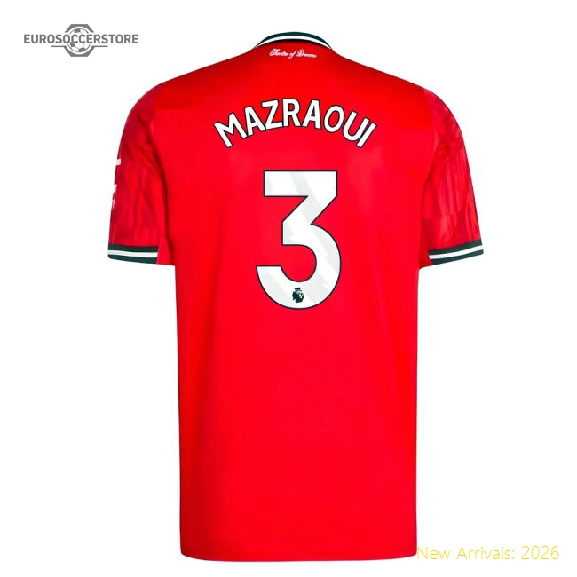 2025-2026 Man Utd Home Shirt (Mazraoui 3)-Football Jersey Hub