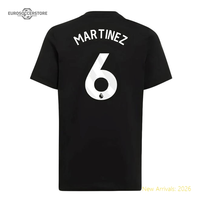 2025-2026 Man Utd EU Training Tee (Black) (Martinez 6)-Football Jersey Hub