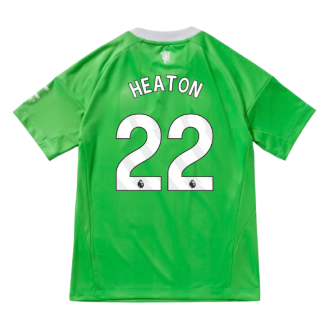 2025-2026 Man Utd Third Goalkeeper Shirt (Green) - Kids (Heaton 22)-Football Jersey Hub