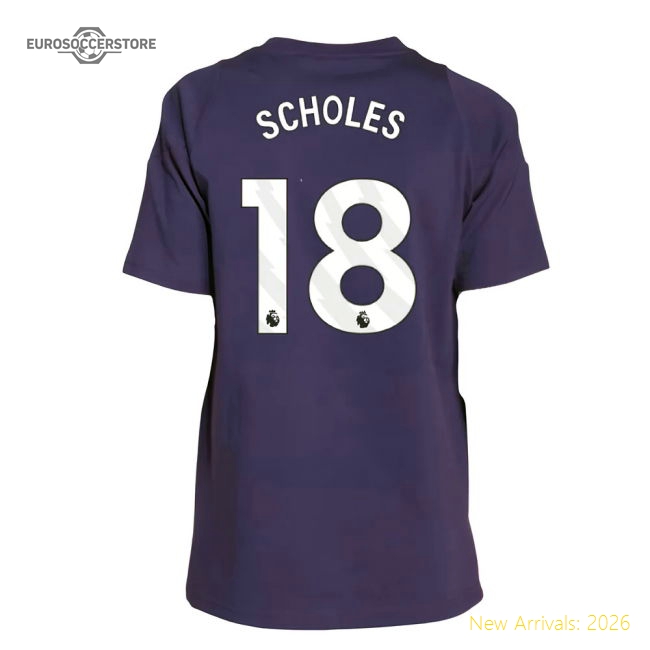 2025-2026 Man Utd Training Tee (Aurora Plum) - Kids (Scholes 18)-Football Jersey Hub