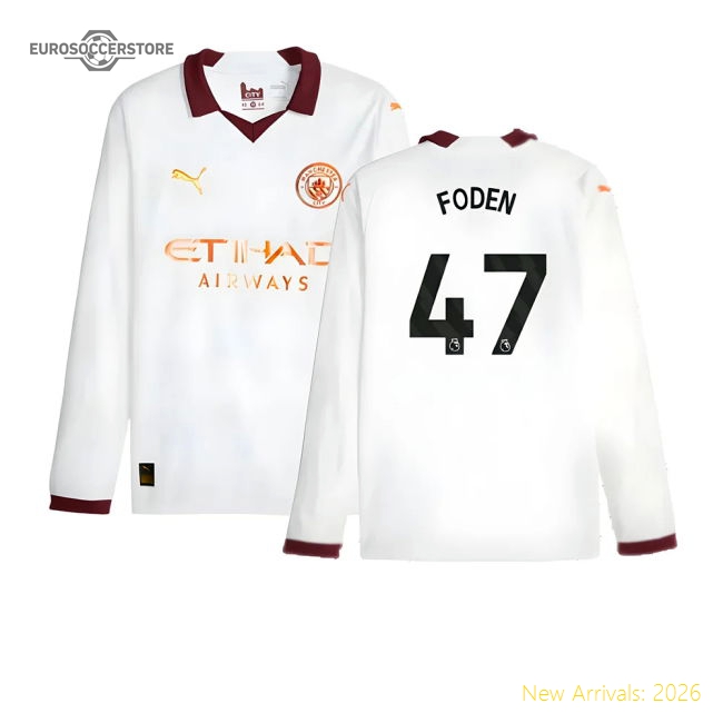 2023-2024 Man City Long Sleeve Away Shirt (FODEN 47)-Football Jersey Hub