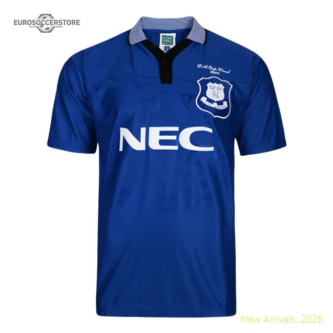 Score Draw Everton 1995 Home FA Cup Retro Football Shirt-Football Jersey Hub