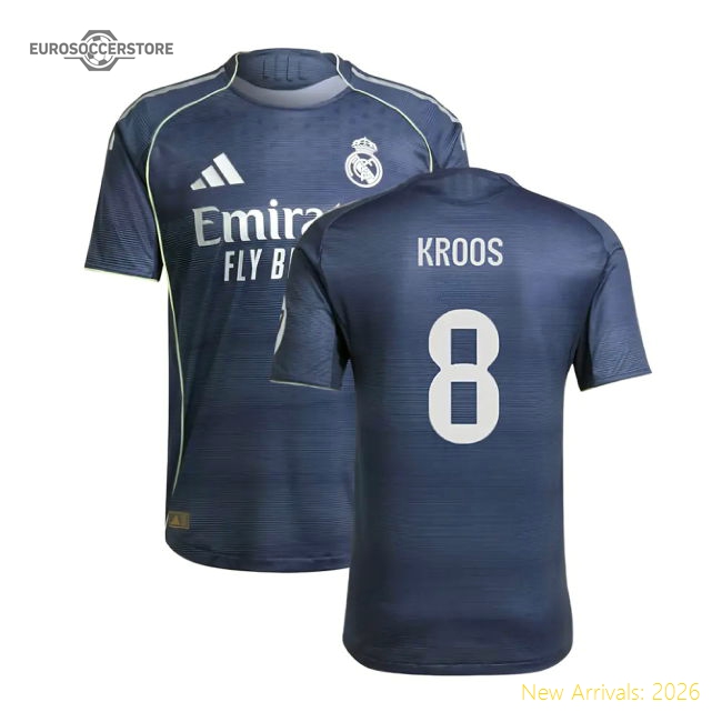 2025-2026 Real Madrid Authentic Away Shirt (Kroos 8)-Football Shirts Shop