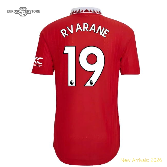 2022-2023 Man Utd Authentic Home Shirt (R VARANE 19)-Football Jersey Hub