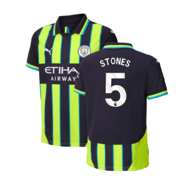 2024-2025 Man City Away Shirt (Kids) (Stones 5)-Football Jersey Hub
