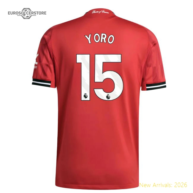 2025-2026 Man Utd Authentic Home Shirt (Yoro 15)-Football Jersey Hub