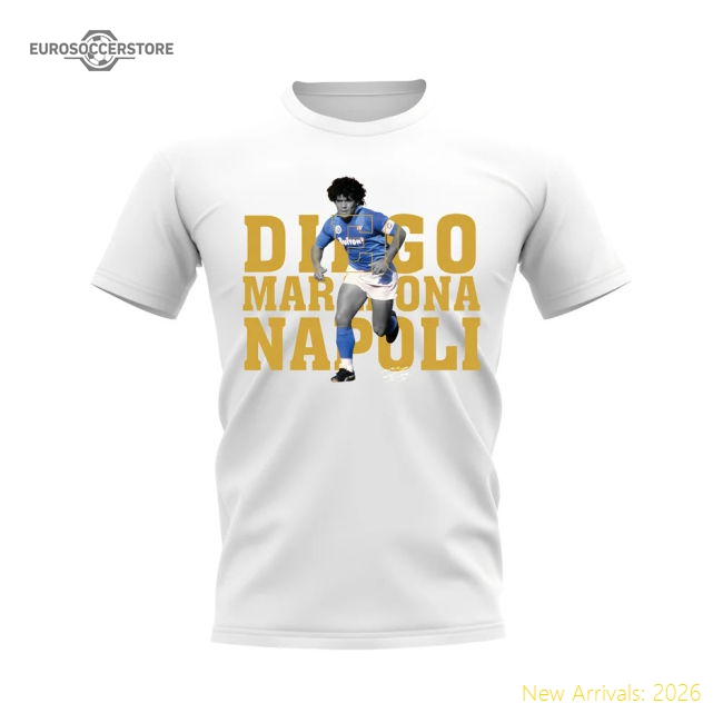 Diego Maradona Napoli Player Tee (White)-Vantage Point Soccer