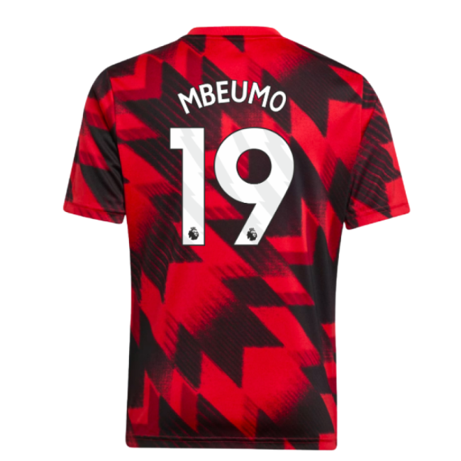 2025-2026 Man Utd Pre-Match Shirt (Red) - Kids (Mbeumo 19)-Football Jersey Hub