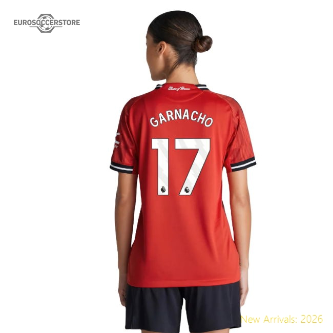 2025-2026 Man Utd Authentic Home Shirt (Womens) (Garnacho 17)-Football Jersey Hub