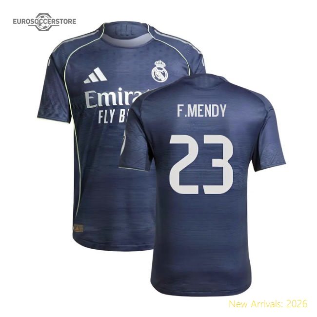 2025-2026 Real Madrid Authentic Away Shirt (F.Mendy 23)-Football Shirts Shop