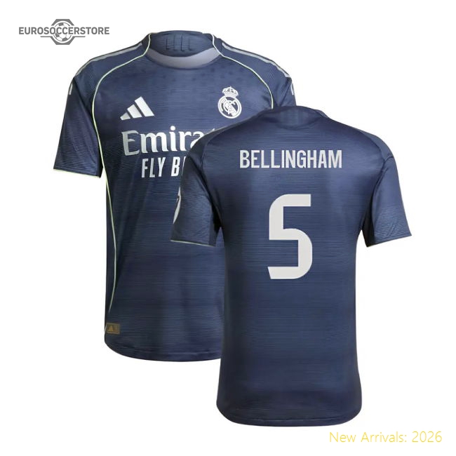 2025-2026 Real Madrid Authentic Away Shirt (Bellingham 5)-Football Shirts Shop