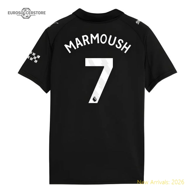 2025-2026 Man City Away Shirt (Kids) (Marmoush 7)-Football Jersey Hub