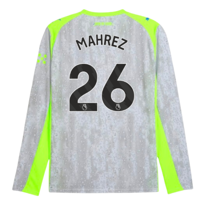 2025-2026 Man City Long Sleeve Third Shirt (Mahrez 26)-Football Jersey Hub