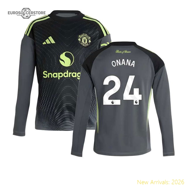 2025-2026 Man Utd Home Goalkeeper Shirt (Grey) - Kids (Onana 24)-Football Jersey Hub