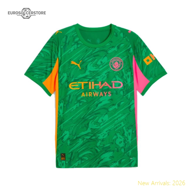 2025-2026 Man City Goalkeeper Away Shirt (Green) (Ortega Moreno 18)-Football Jersey Hub
