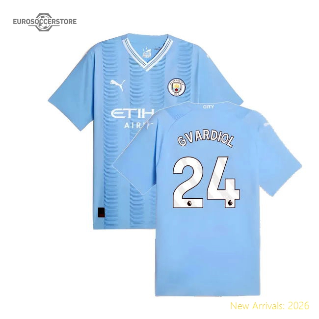 2023-2024 Man City Authentic Home Shirt (Gvardiol 24)-Football Shirts Shop