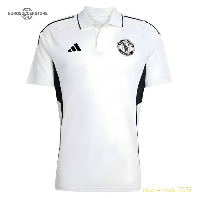 2025-2026 Man Utd Polo Shirt (White)-Football Jersey Hub