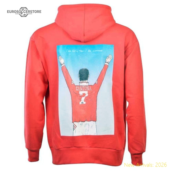 Manchester Reds Retro I Am Cantona Zipped Hoodie (Red)-Football Jersey Hub