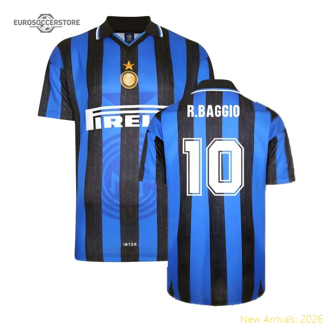 1998 Inter Milan Score Draw Home Shirt (R.Baggio 10)-Football Shirts Shop