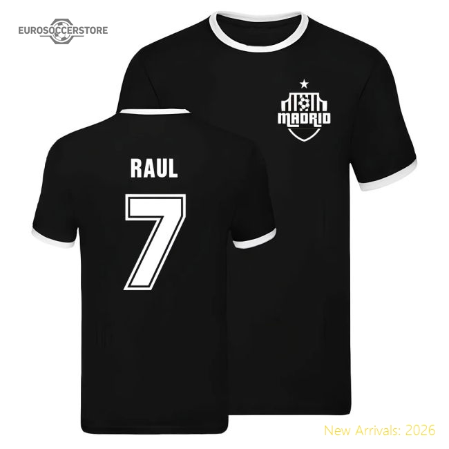 Real Madrid Ringer T-shirt (Raul 7)-BuySoccerJersey Hub