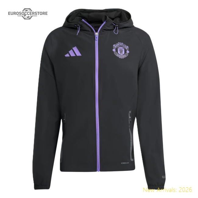 2025-2026 Man Utd Competition Vis Tech Jacket (Black)-Football Jersey Hub