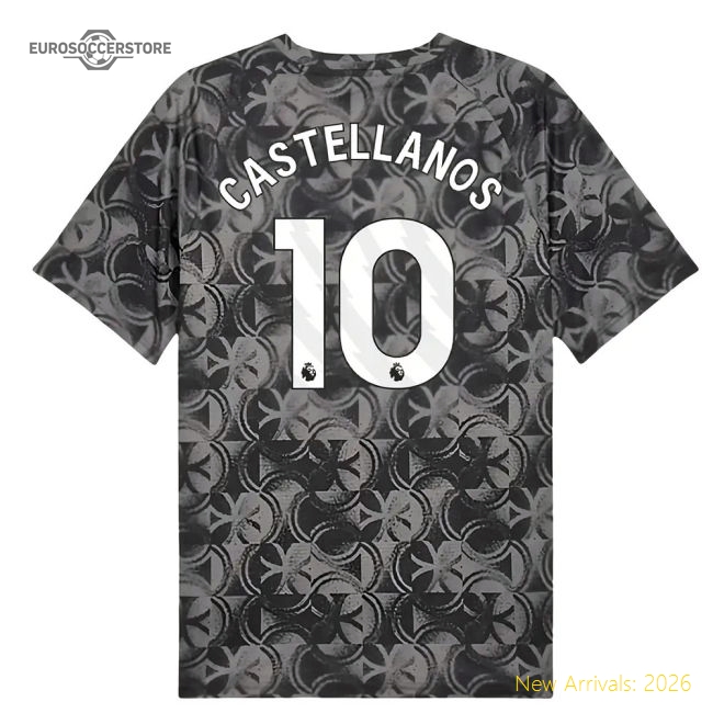 2025-2026 Man City Warm Up Jersey (Black) (Castellanos 10)-Football Shirts Shop