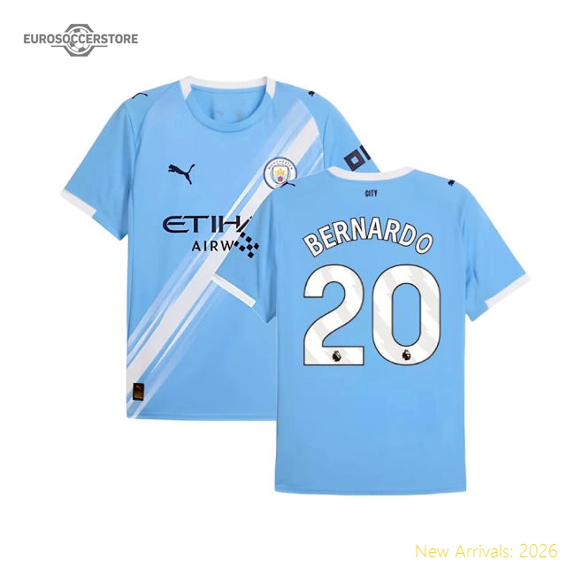 2025-2026 Man City Home Shirt (Bernardo 20)-Football Shirts Shop