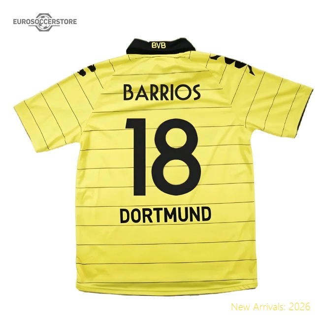 Borussia Dortmund 2010-11 Home Shirt ((Excellent) M) (Barrios 18)-Football Jersey Hub