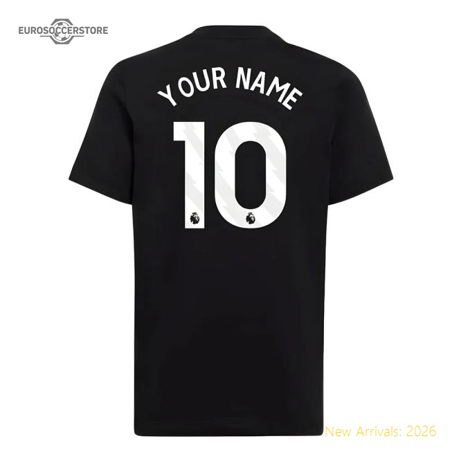 2025-2026 Man Utd EU Training Tee (Black) (Your Name)-Football Jersey Hub