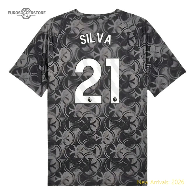 2025-2026 Man City Warm Up Jersey (Black) (Silva 21)-Football Shirts Shop