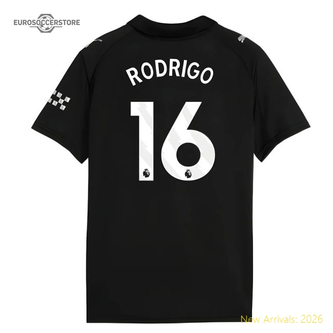 2025-2026 Man City Away Shirt (Kids) (Rodrigo 16)-Football Jersey Hub