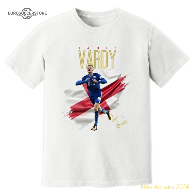 Jamie Vardy Leicester Celebration T-Shirt (White)-Vantage Point Soccer