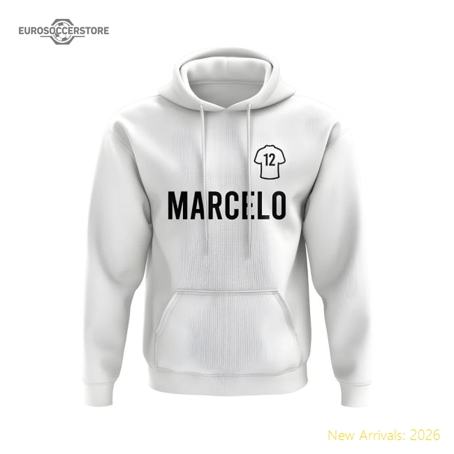 Marcelo Real Madrid Number Hoody (White)-BuySoccerJersey Hub