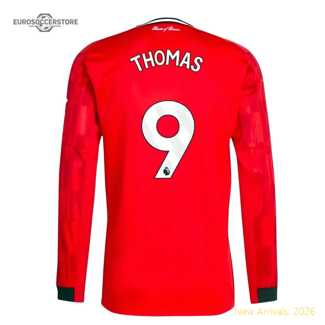 2025-2026 Man Utd Long Sleeve Home Shirt (Thomas 9)-Football Jersey Hub