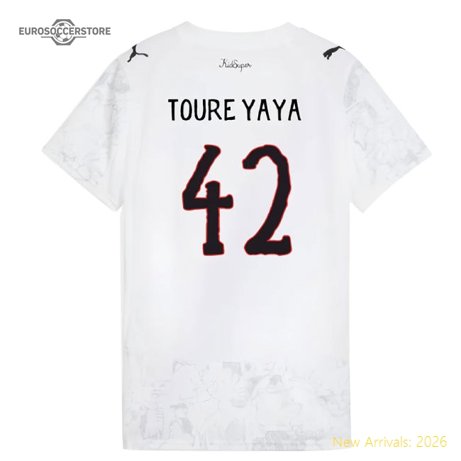 2025-2026 KIDSUPER x Manchester City CWC Shirt (White) - Womens (Toure Yaya 42)-Football Shirts Shop