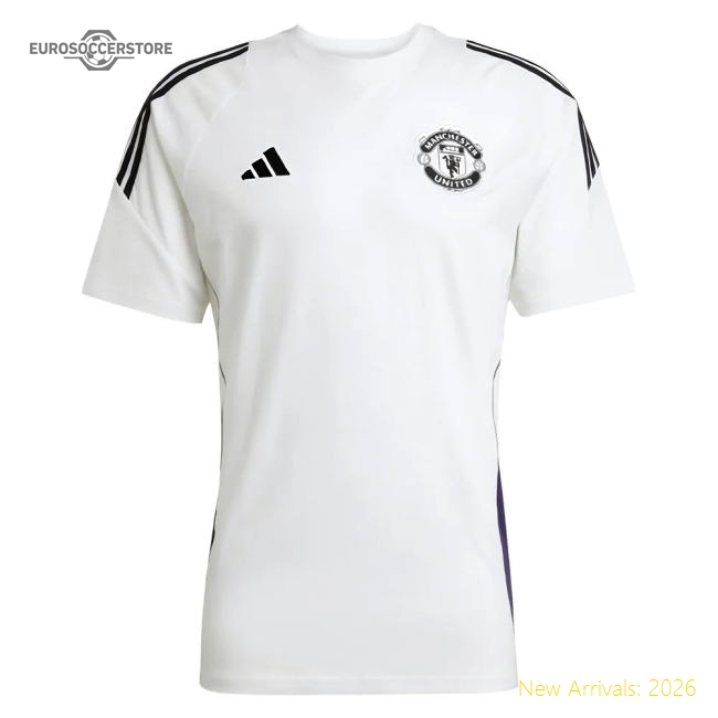 2025-2026 Man Utd Training Tee (White) (Mainoo 37)-Football Jersey Hub