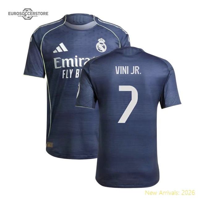 2025-2026 Real Madrid Authentic Away Shirt (Vini Jr. 7)-Football Shirts Shop