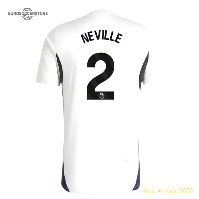2025-2026 Man Utd Training Jersey (White) (Neville 2)-Football Jersey Hub
