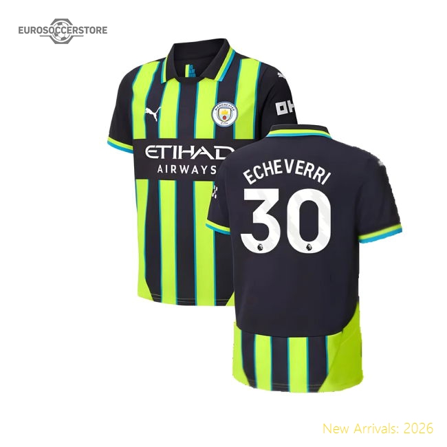 2024-2025 Man City Away Shirt (Kids) (Echeverri 30)-Football Jersey Hub