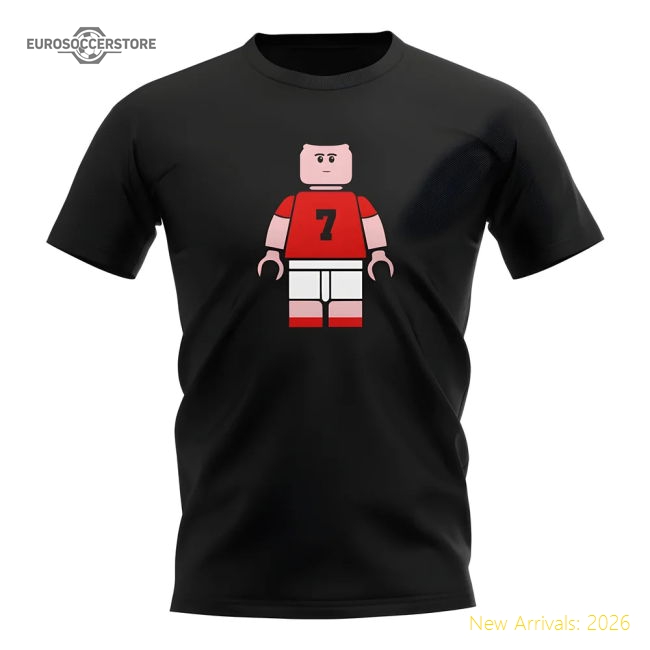 Eric Cantona Man Utd Brick Footballer T-Shirt (Black)-Football Jersey Hub